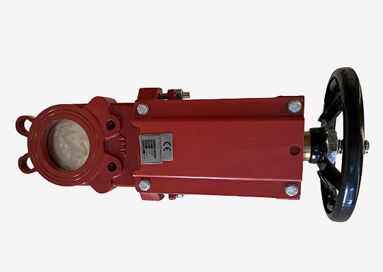 Válvula de guillotina con cuerpo de fundición