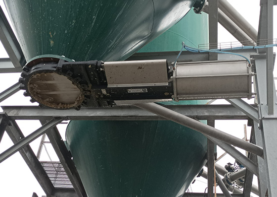 Aplicación de una válvula de guillotina